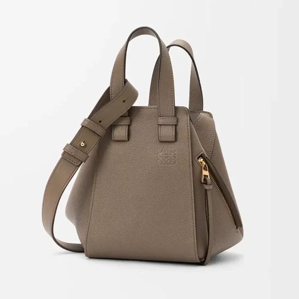 Loewe Compact Hammock Bag in Soft Grained Calfskin for Unisex in Grey Loewe Compact Hammock Bag in Soft Grained Calfskin for Unisex in Grey