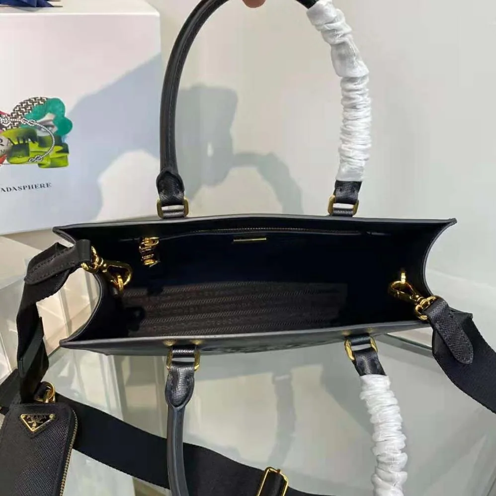 Prada Medium Saffiano Leather Handbag for Women in Black Prada Medium Saffiano Leather Handbag for Women in Black