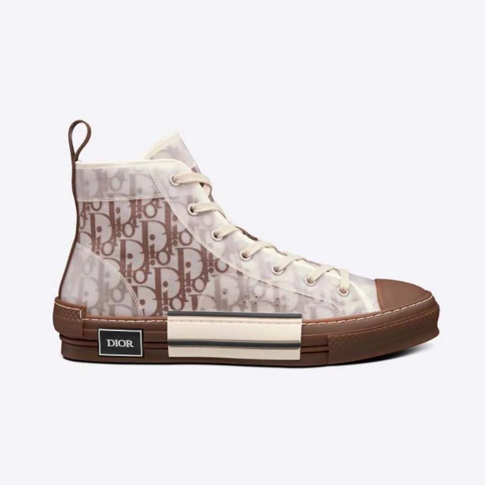 Dior B23 High-Top Sneaker Coffee Dior Oblique Canvas for Men