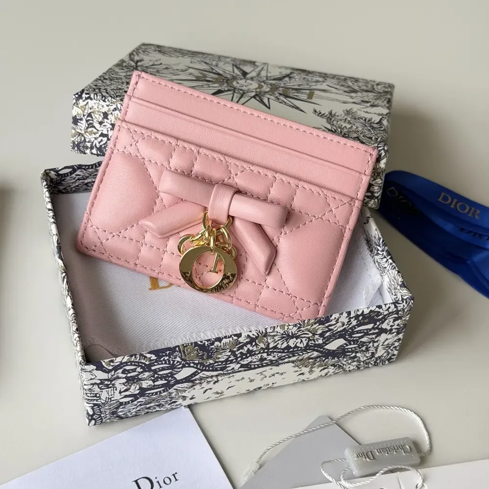 Dior Lady Dior Freesia Card Holder Black Cannage Lambskin for Women Dior Lady Dior Freesia Card Holder Black Cannage Lambskin for Women