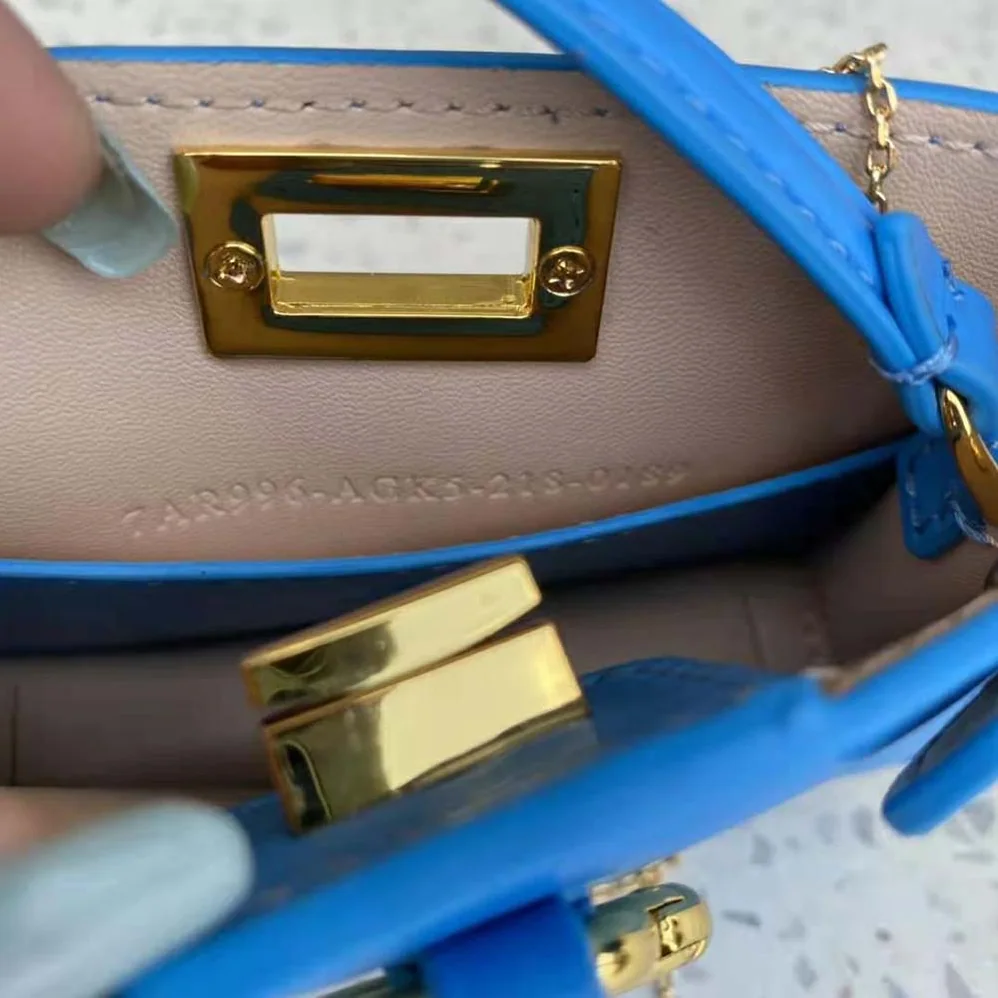 Fendi Pico Peekaboo Charm Light Nappa Leather Charm for Women in Blue Fendi Pico Peekaboo Charm Light Nappa Leather Charm for Women in Blue