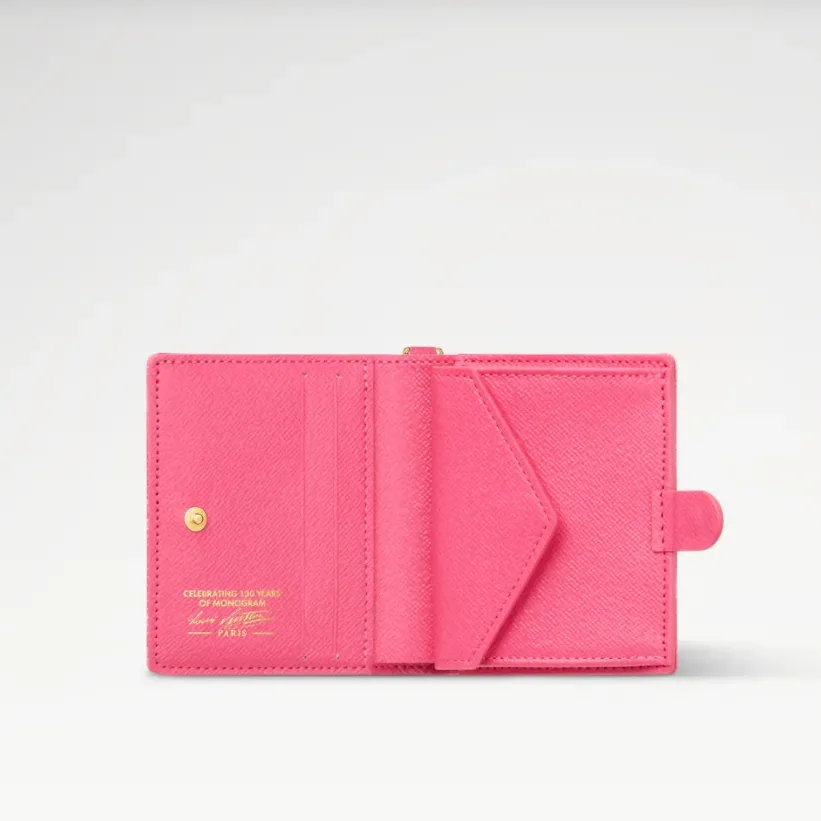 Louis Vuitton LV Charms Pocket Wallet Monogram Origine Rose Ruban /