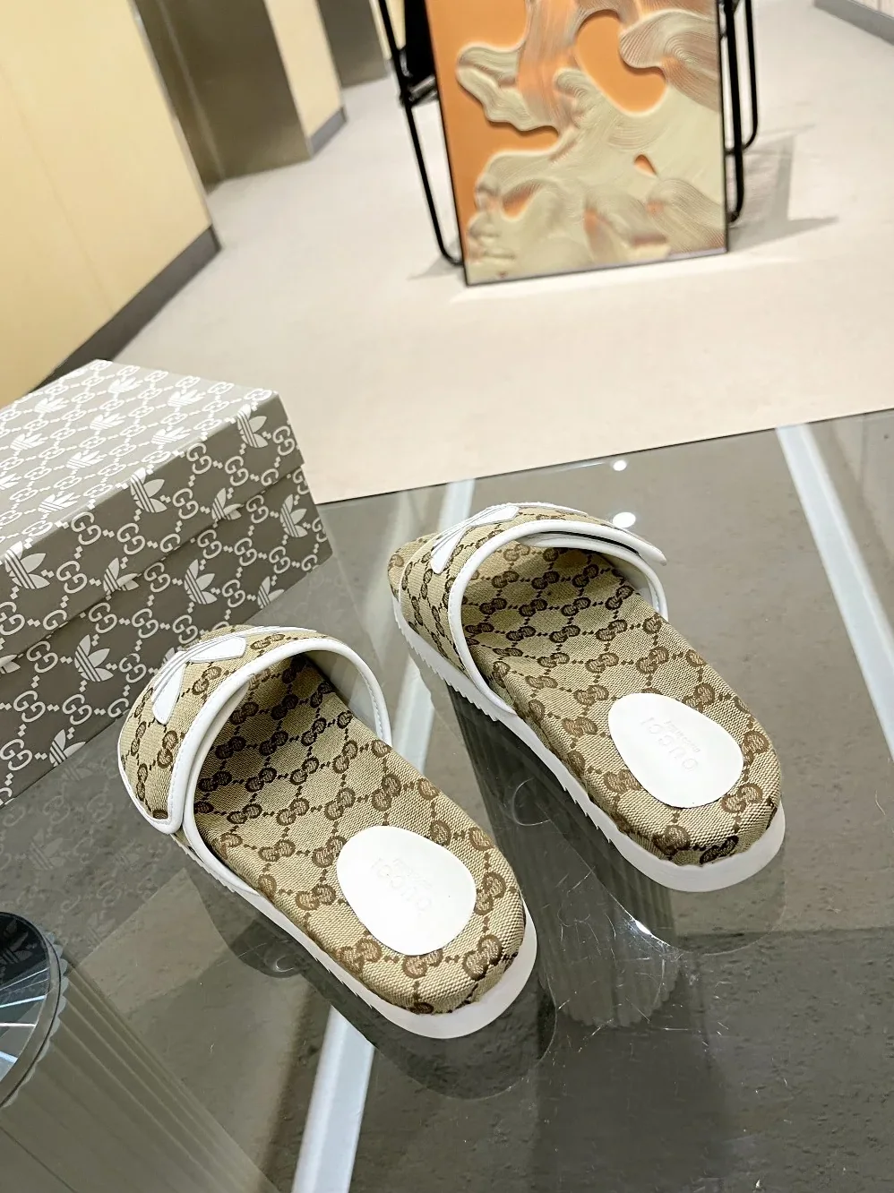 Gucci x Adidas GG Platform Sandal Beige for Women Gucci x Adidas GG Platform Sandal Beige for Women