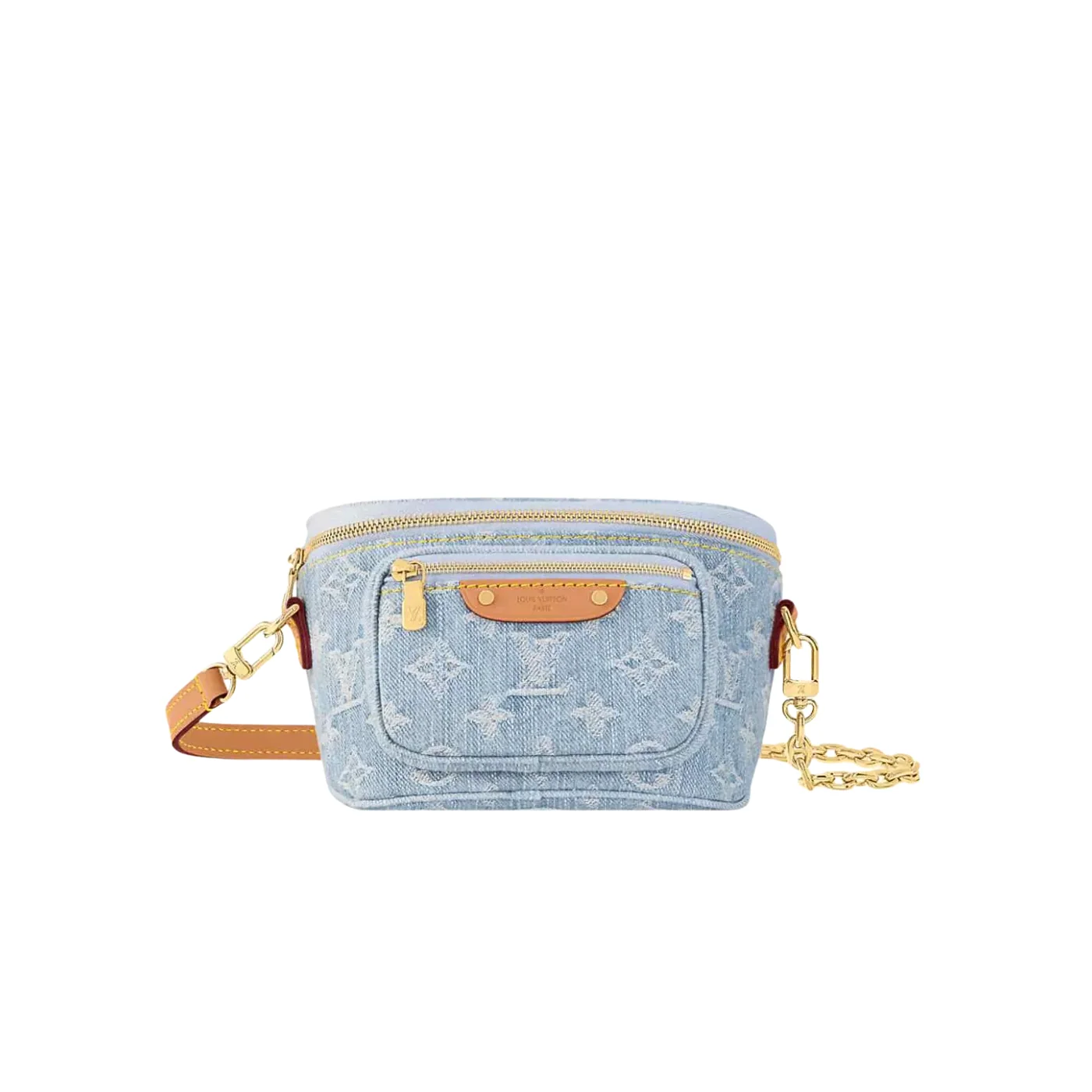 Louis Vuitton Mini Bumbag / Sky Blue Denim Gold Hardware