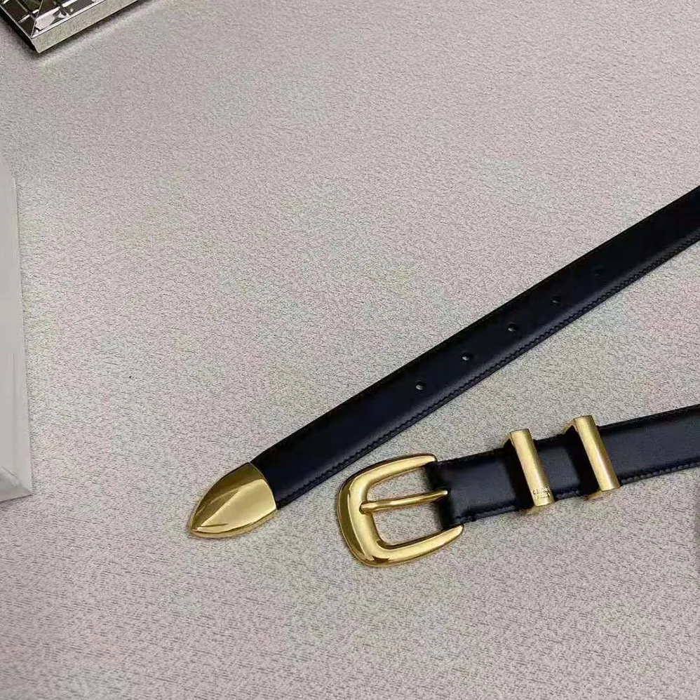 Celine Medium Western Belt in Smooth Calfskin for Women in Gold