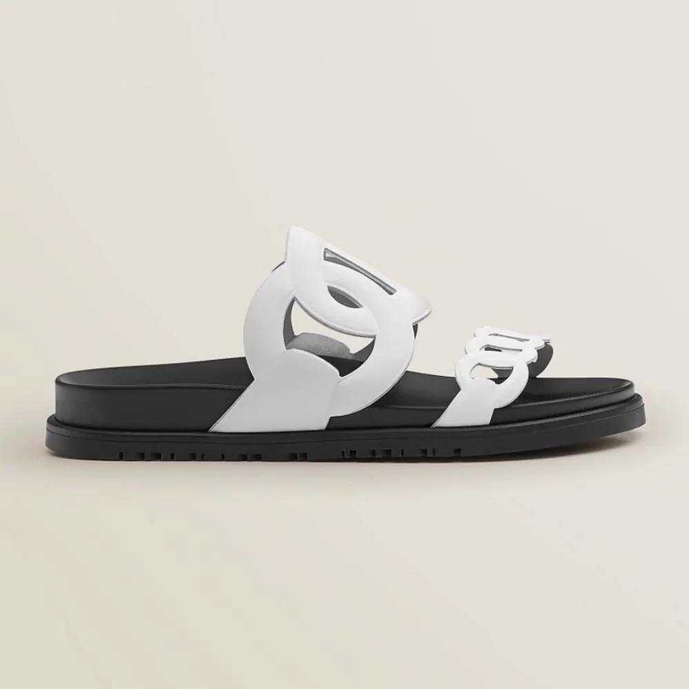 Hermes Extra Sandal in Nappa Leather for Women in White