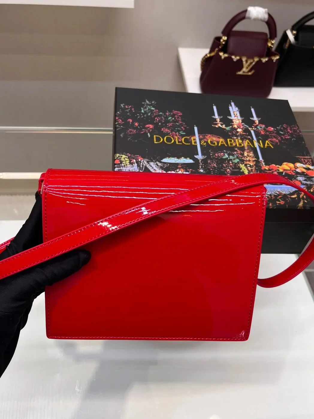 Dolce Gabbana Logo Crossbody Bag in Red Gold Hardware Dolce Gabbana Logo Crossbody Bag in Red Gold Hardware