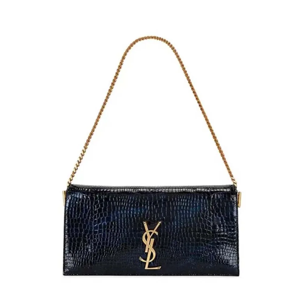 Saint Laurent YSL Kate Reversible Chain Bag in Suede and Crocodile for Women in Embossed Leather Saint Laurent YSL Kate Reversible Chain Bag in Suede and Crocodile for Women in Embossed Leather