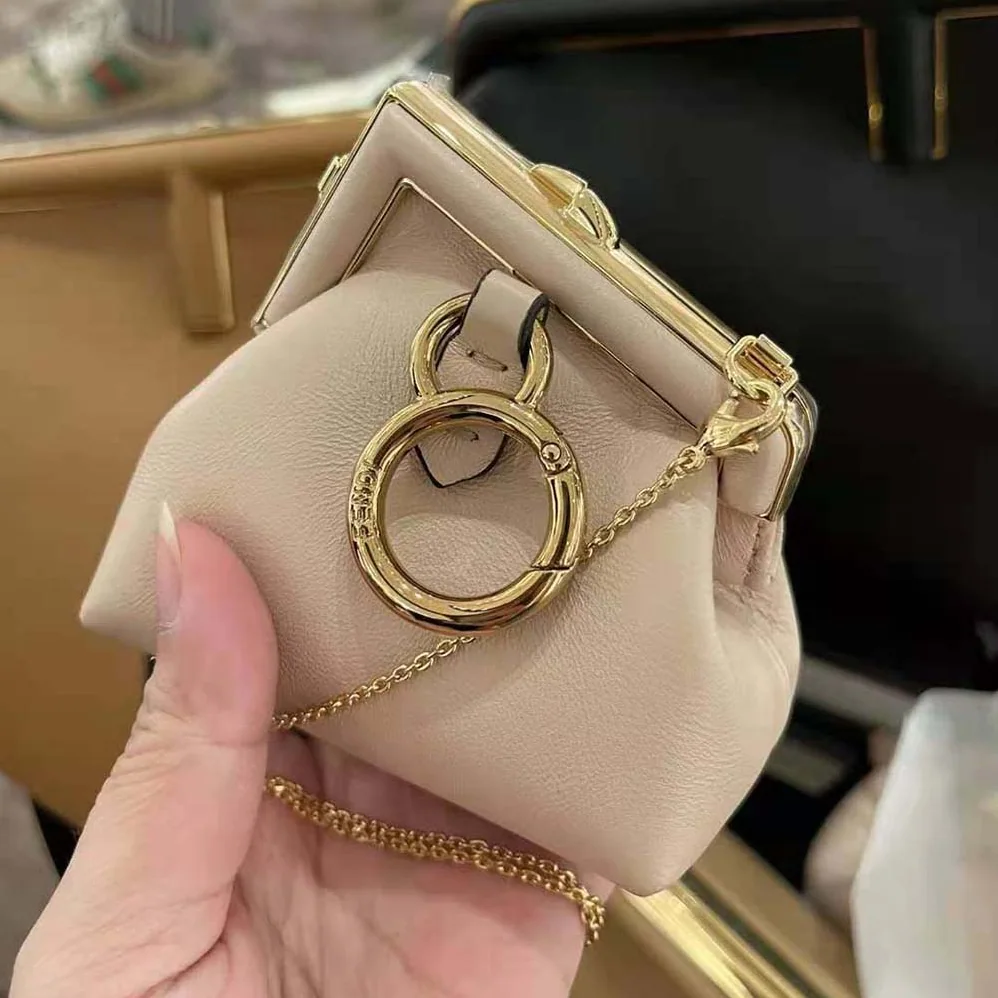 Fendi Nano Fendi First Charm Nappa Leather for Women in White Fendi Nano Fendi First Charm Nappa Leather for Women in White