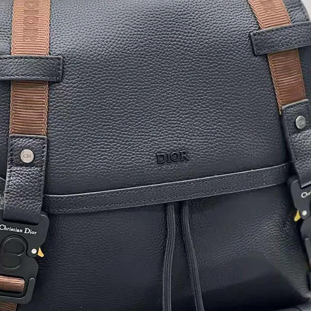 Dior Hit the Road Cactus Jack Dior Backpack Black Grained Calfskin with Embroidered Signature for Men Dior Hit the Road Cactus Jack Dior Backpack Black Grained Calfskin with Embroidered Signature for Men