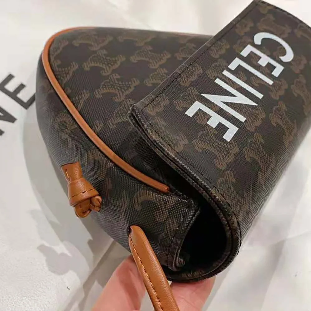 Celine Triangle Bag in Triomphe Canvas for Women in Brown