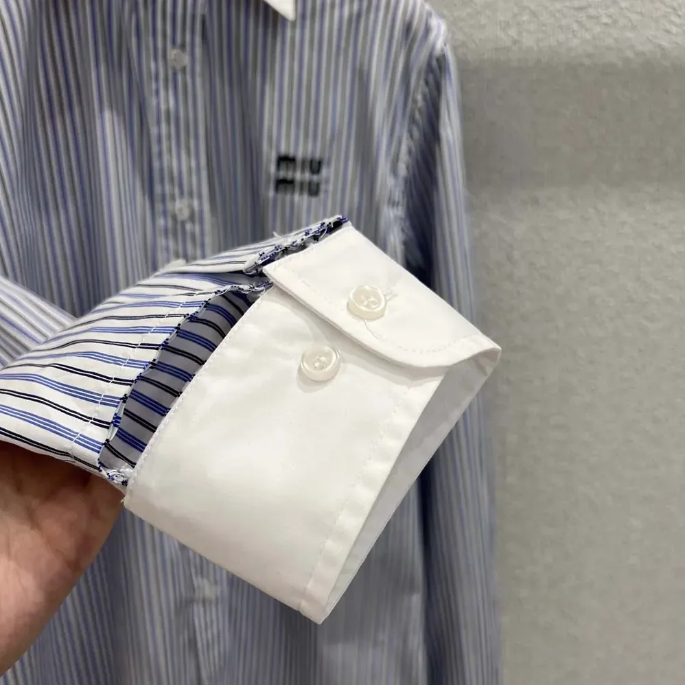 Miu Miu Striped Poplin Shirt for Women