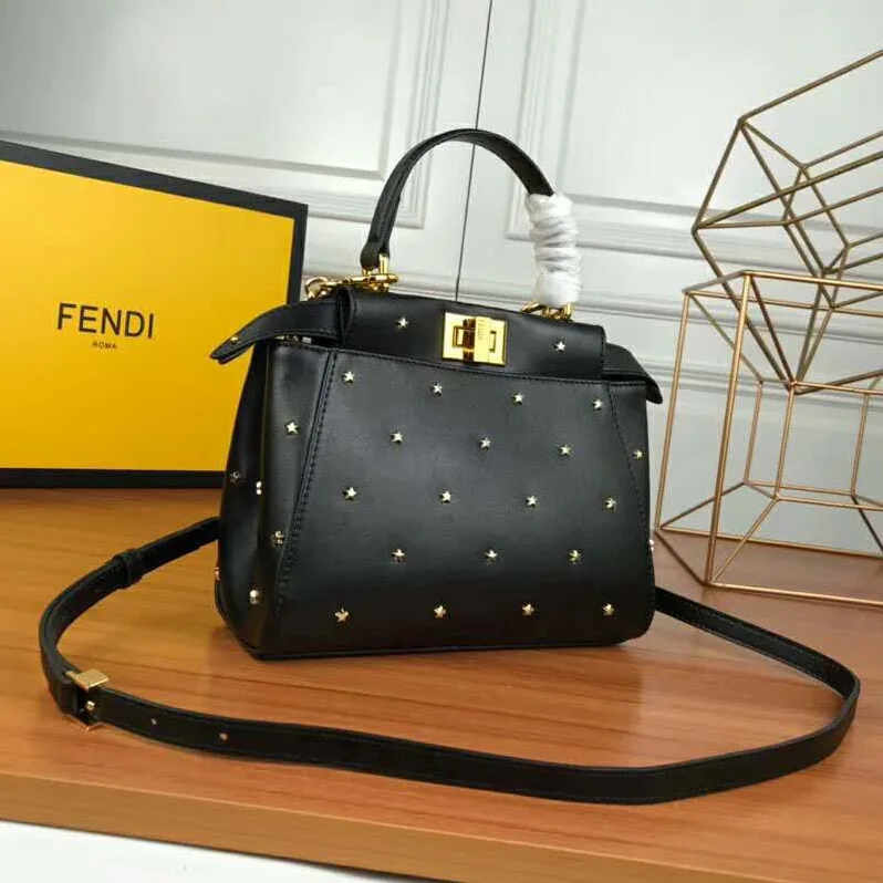 Fendi Peekaboo XS Leather Mini-Bag for Women in Black Fendi Peekaboo XS Leather Mini-Bag for Women in Black
