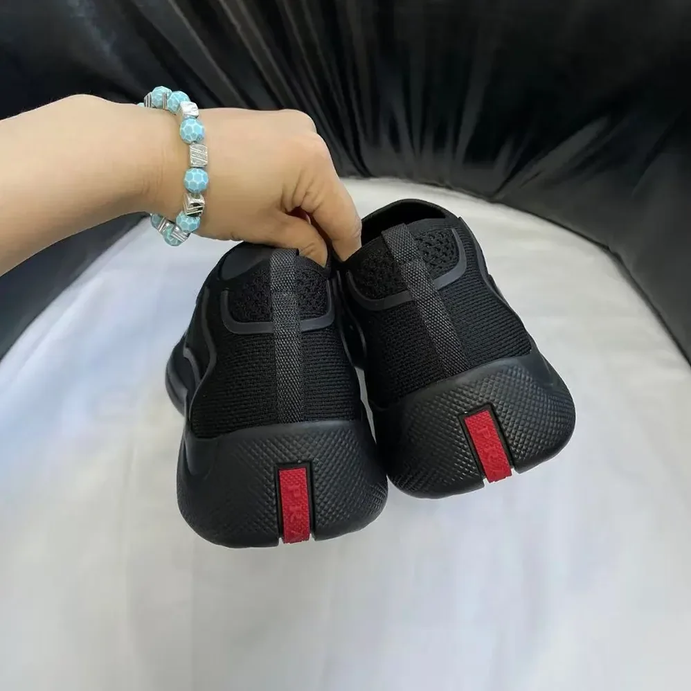 Prada Americas Cup Knit Slip-On for Men in Black