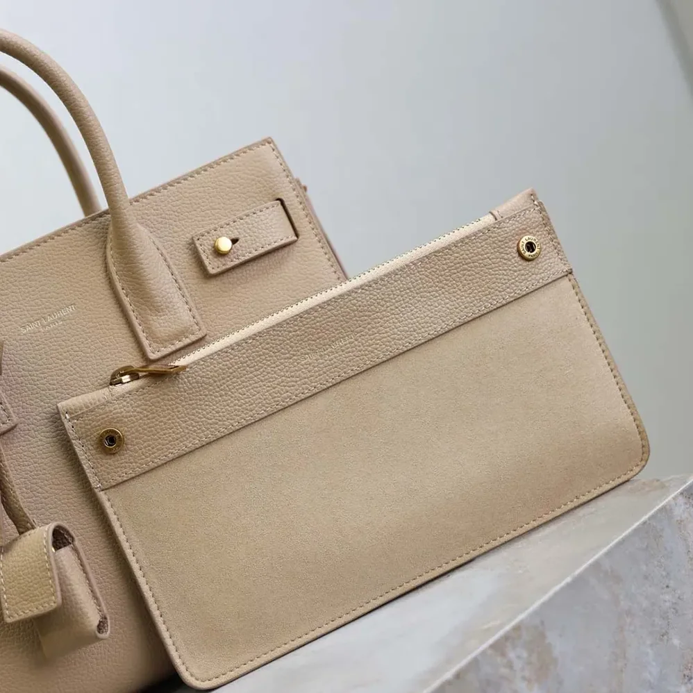 Saint Laurent YSL Baby Sac De Jour In Supple Grained Leather for Women in Beige