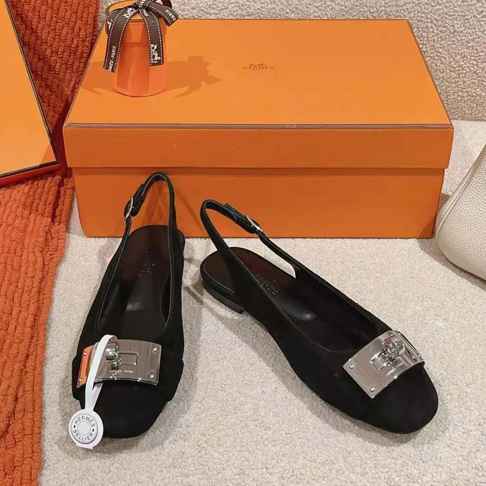 Hermes Innocente Slingback in Goatskin-Black H241157Z for Women Hermes Innocente Slingback in Goatskin-Black H241157Z for Women
