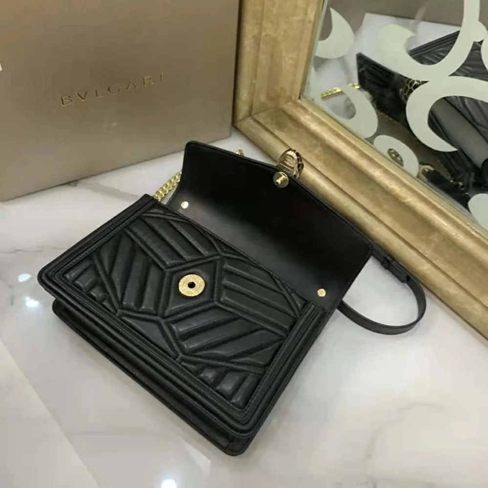 Bvlgari Serpenti Diamond Blast Shoulder Bag for Women in Black