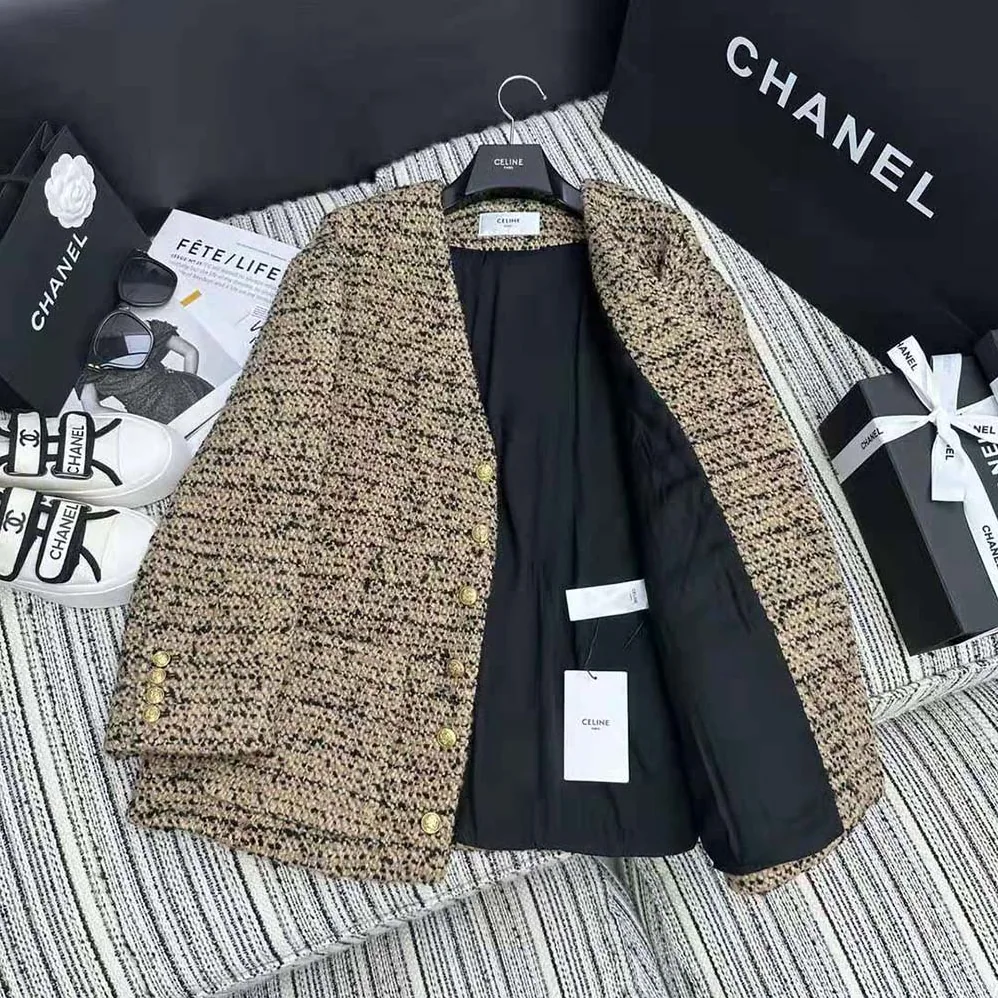 Celine Oversized Cardigan in Tweed for Women