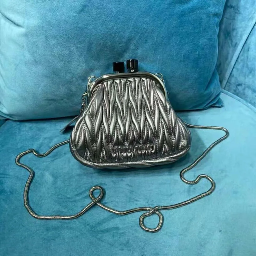 Miu Miu Miu Belle Nappa Leather Mini-Bag for Women in Silver