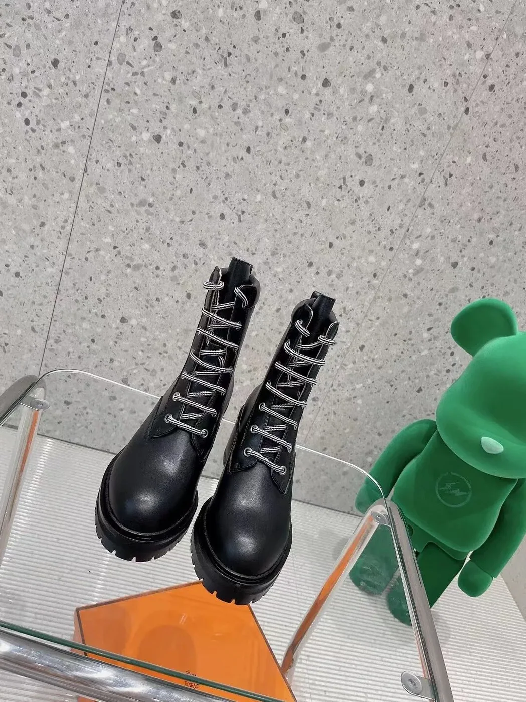 Hermes Bridge Ankle Boots Black