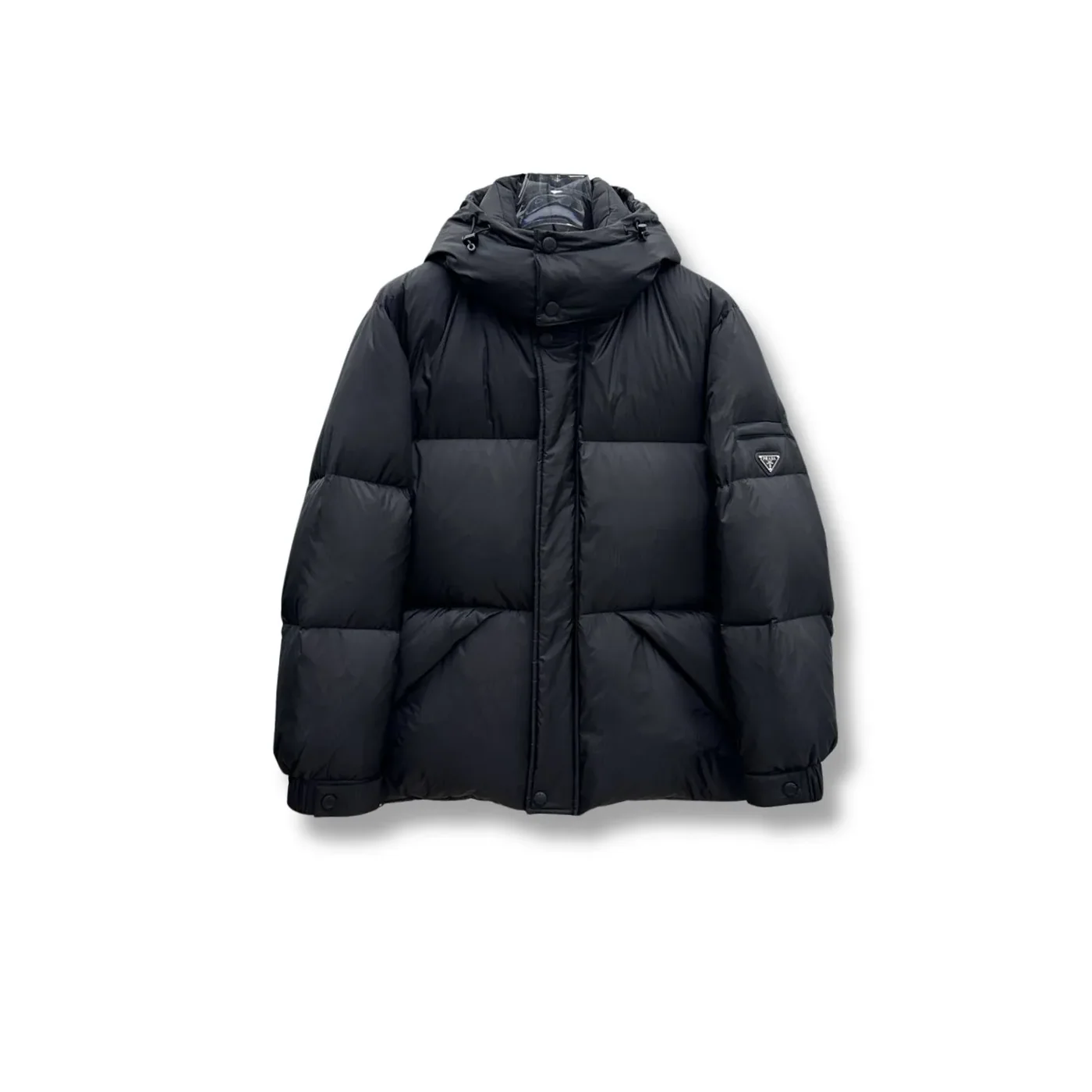 Prada ReNylon Hooded Down Puffer Jacket Black Prada ReNylon Hooded Down Puffer Jacket Black
