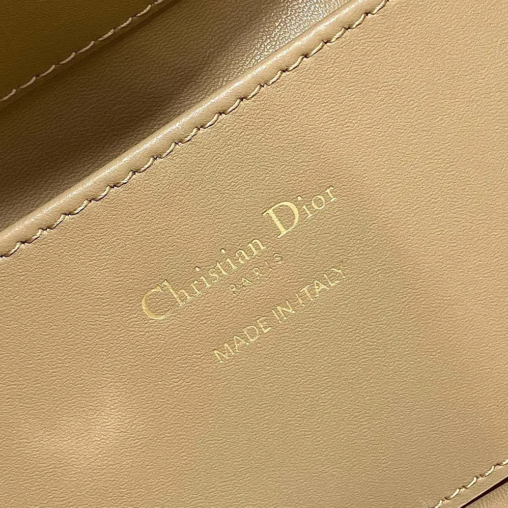 Dior Small Dior Toujours Vertical Tote Bag Medium Tan Macrocannage Calfskin for Women
