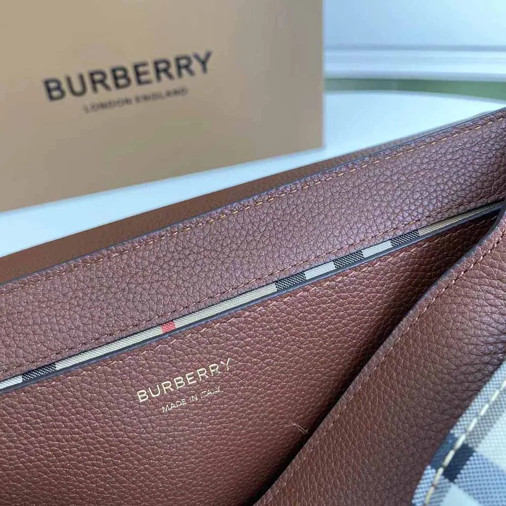 Burberry Vintage Check and Leather Note Crossbody Bag for Women in Brown Burberry Vintage Check and Leather Note Crossbody Bag for Women in Brown