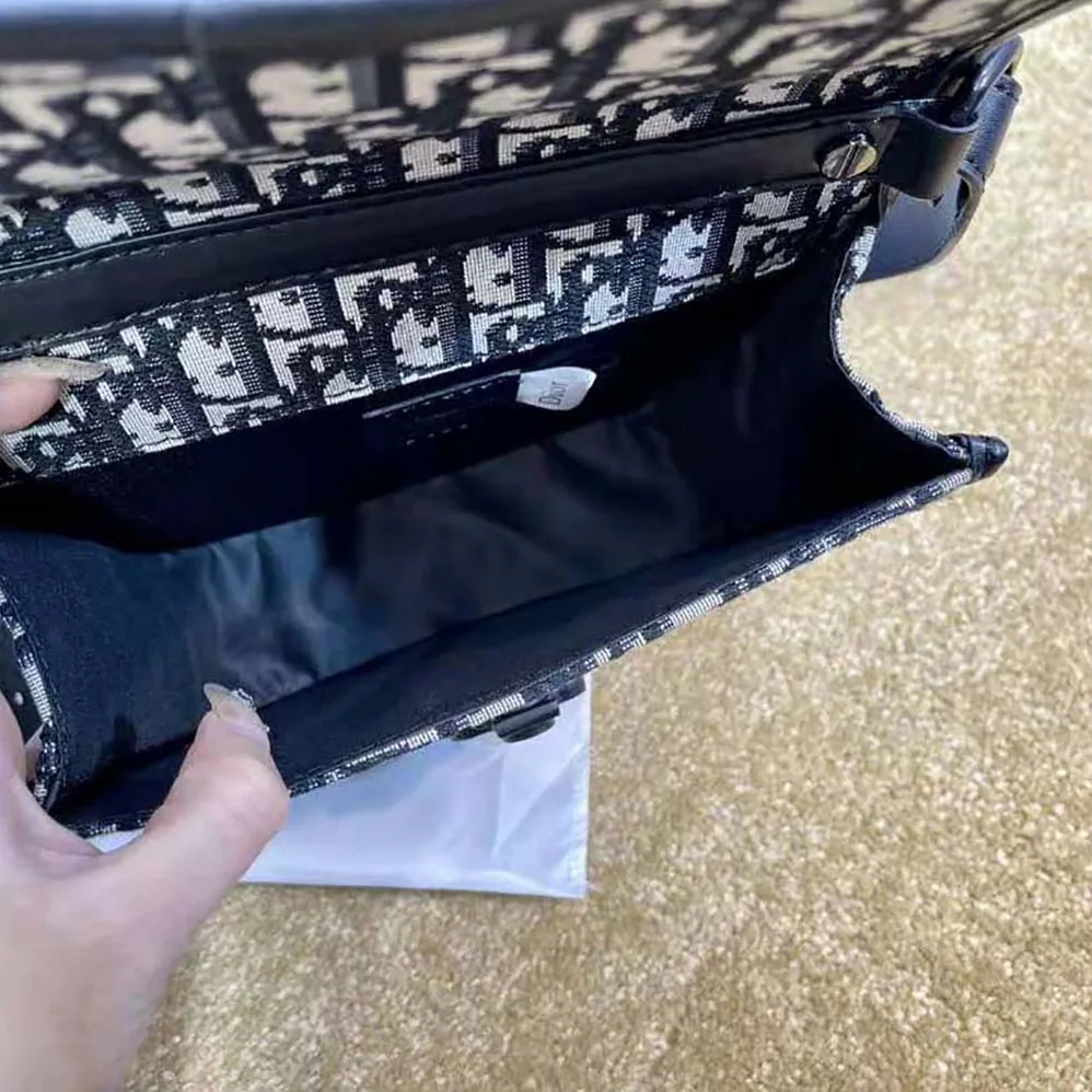 Dior Mini Gallop Bag with Strap Beige and Black Dior Oblique Jacquard for Men