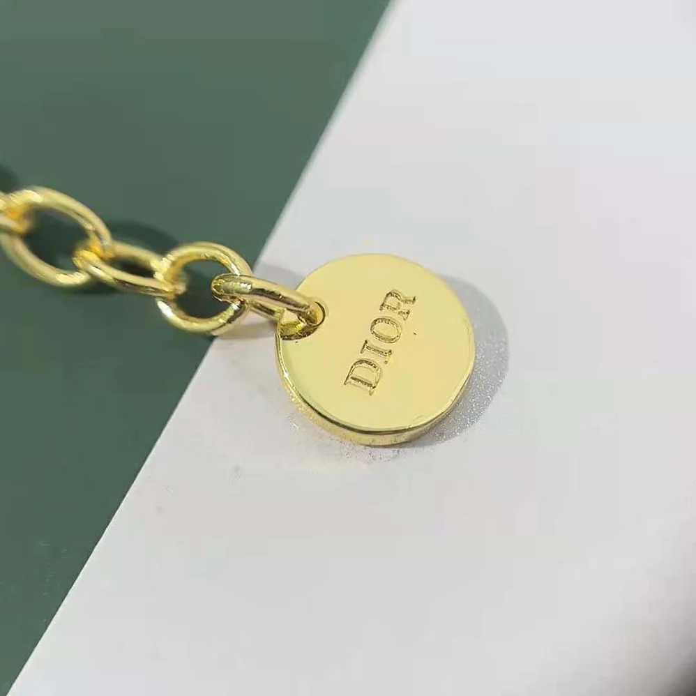 Dior Clair D Lune Necklace Gold-Finish Metal and Silver for Women in Tone Crystals