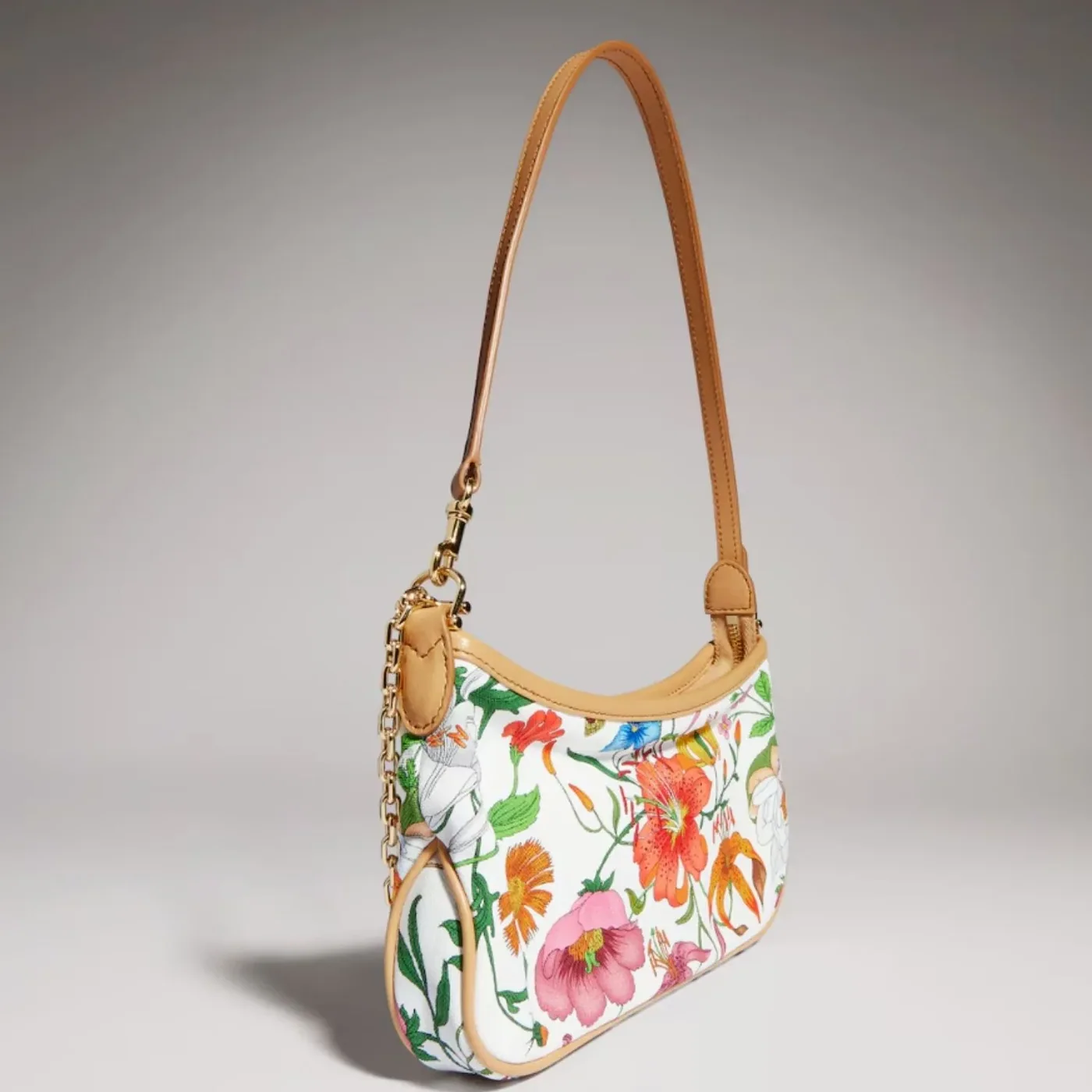 Gucci Gossip Small Shoulder Bag in White/ Multicolor Gold Hardware