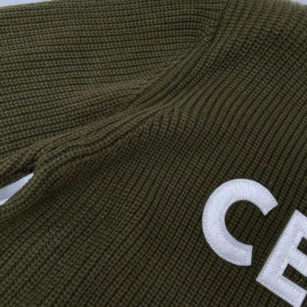 Celine Oversized Celine Sweater in Wool for Women in Green
