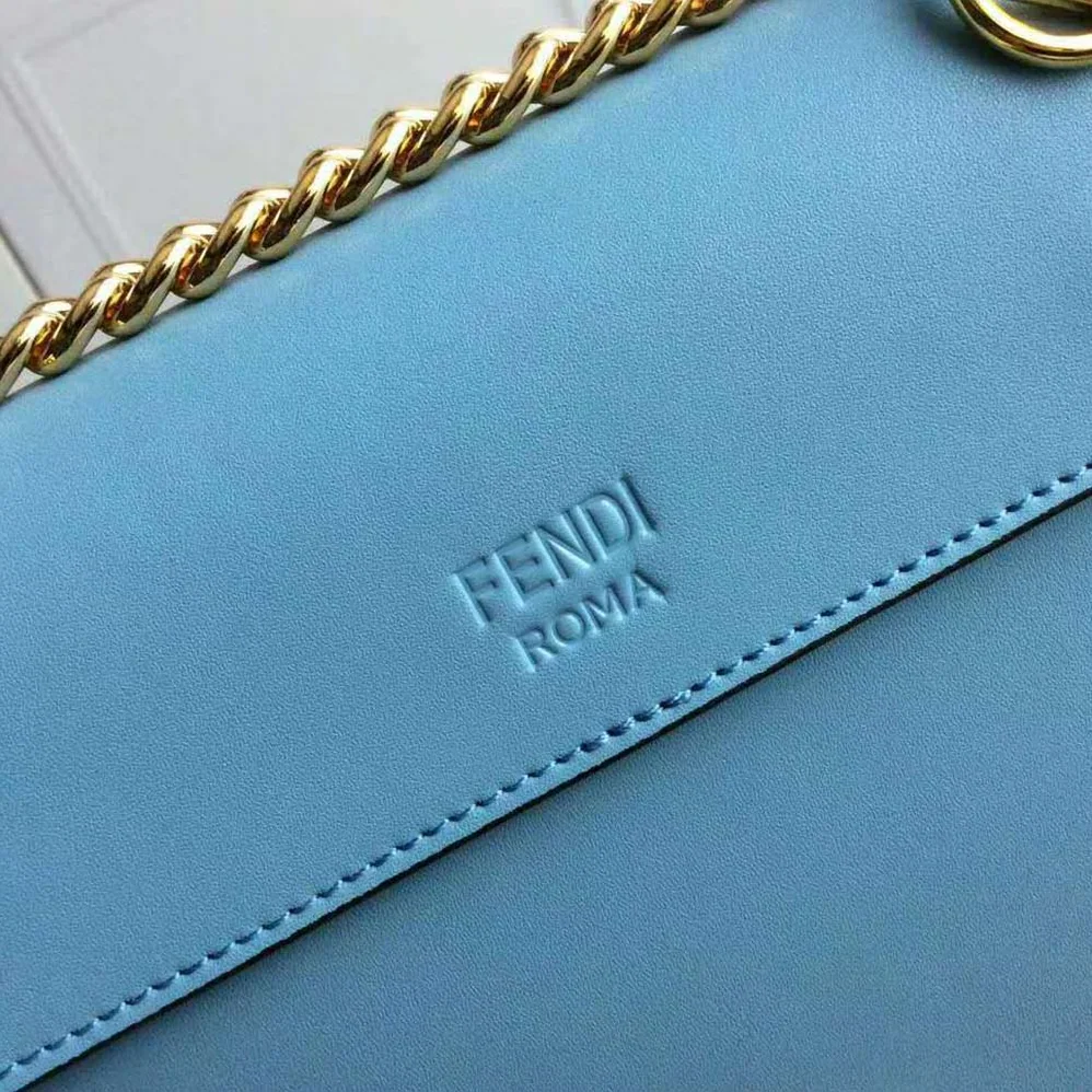 Fendi Kan I F Small Pale Blue Leather Mini Bag for Women