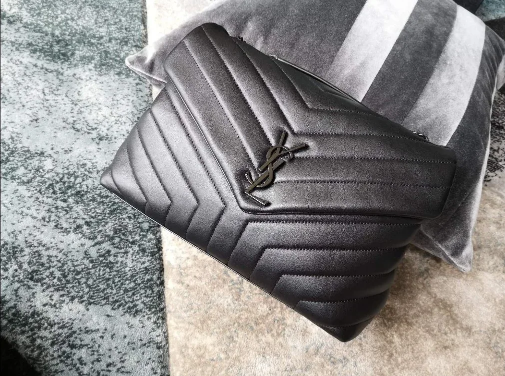 Saint Laurent Lou Lou Medium Chain Bag Black in YSL