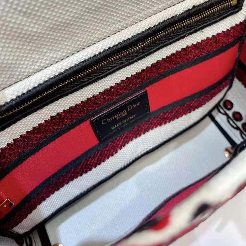 Dior Medium Lady D-lite Bag Latte Multicolor Cupidon Embroidery for Women