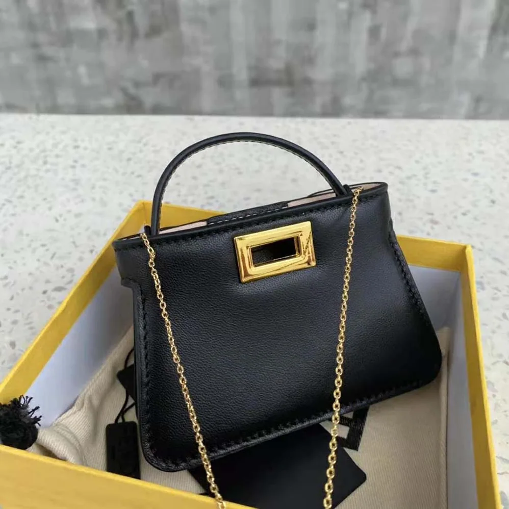 Fendi Pico Peekaboo Charm Light Nappa Leather Charm for Women in Black Fendi Pico Peekaboo Charm Light Nappa Leather Charm for Women in Black
