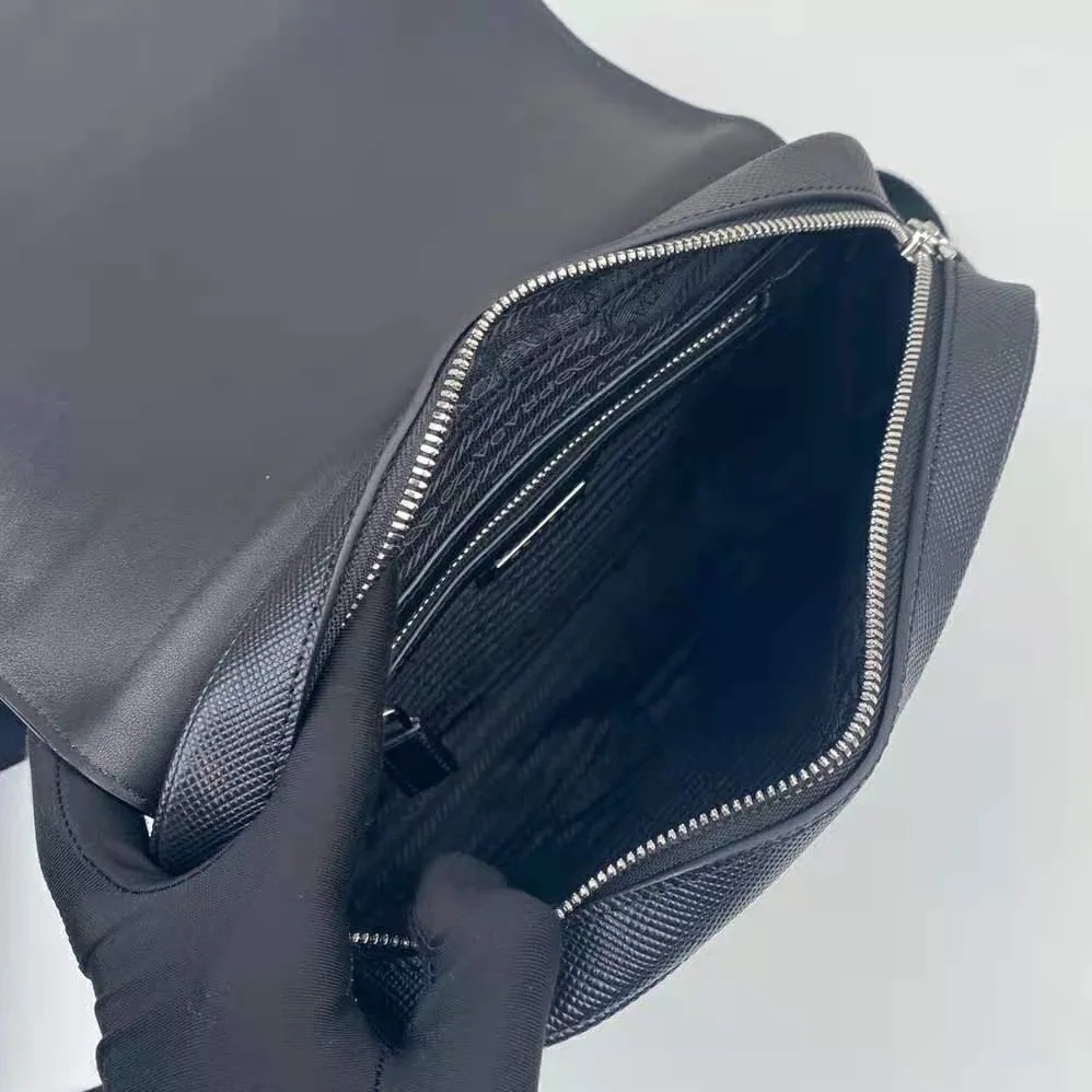 Prada Bag with Saffiano Leather Shoulder Strap for Men in Black Prada Bag with Saffiano Leather Shoulder Strap for Men in Black