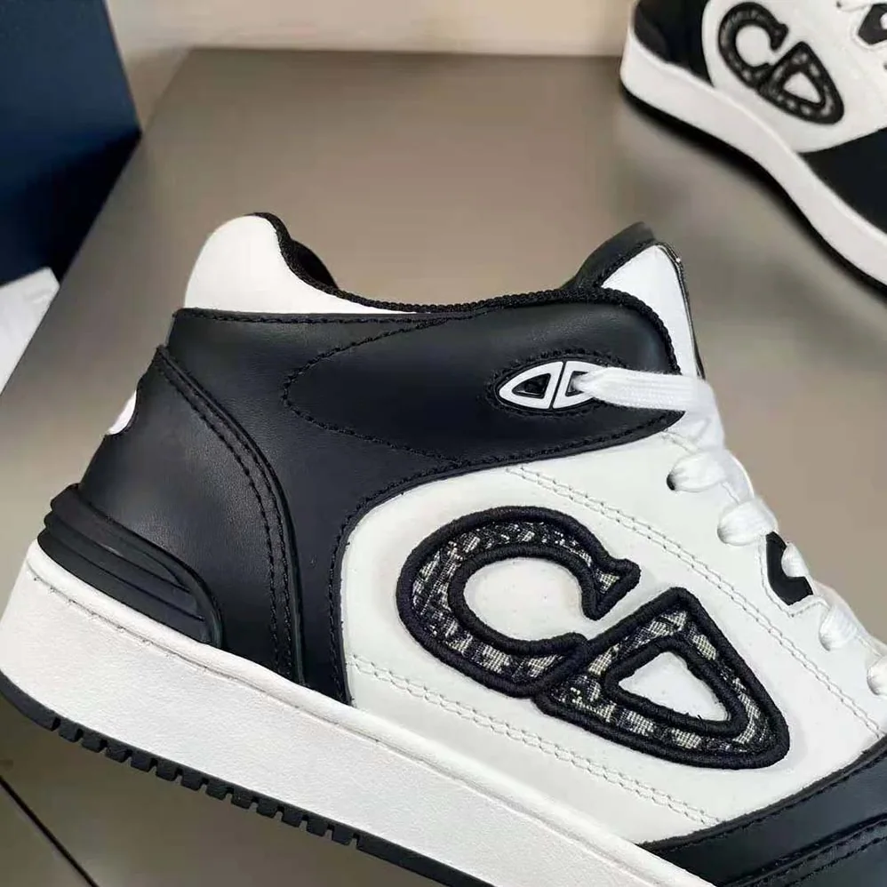 Dior B57 Mid-Top Sneaker Black and White Smooth Calfskin for Men Dior B57 Mid-Top Sneaker Black and White Smooth Calfskin for Men