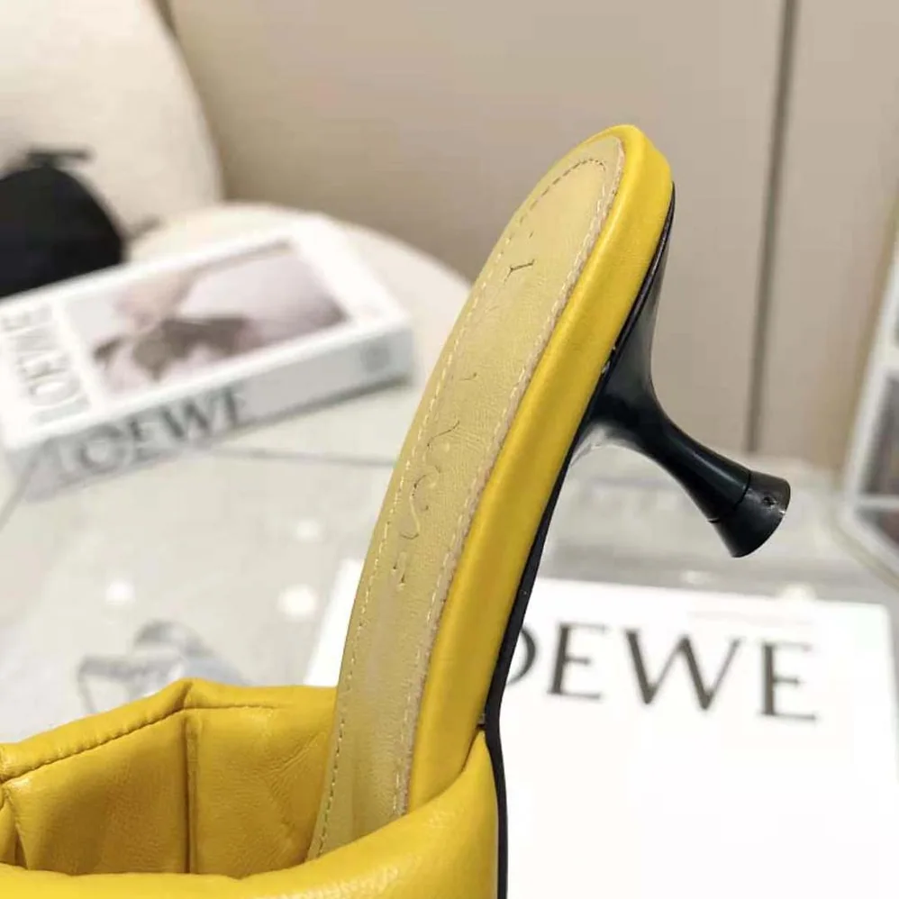 Loewe Anagram Padded Mule in Lambskin for Women in Orange