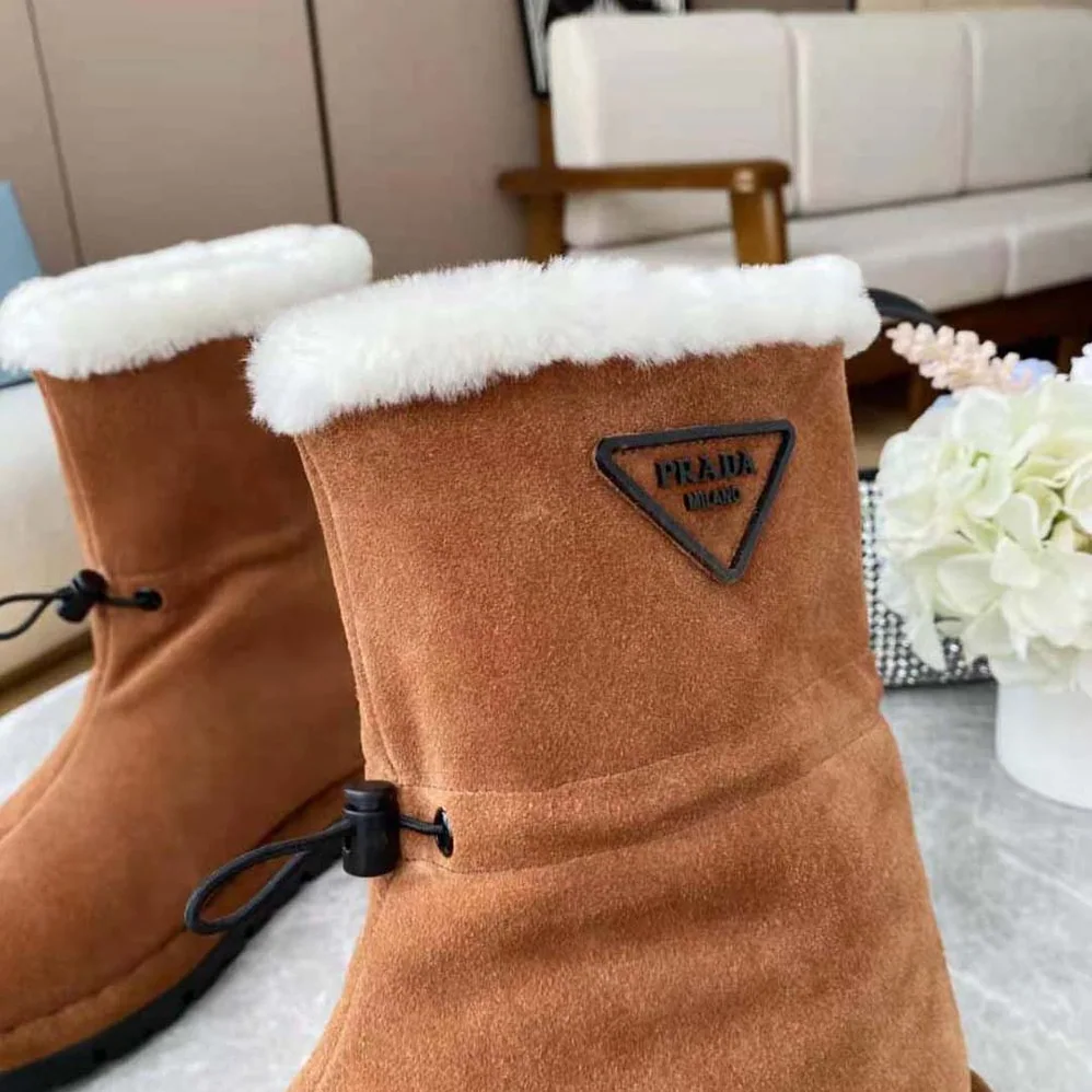 Prada Classic Snow Boot Shearling Booties for Women Prada Classic Snow Boot Shearling Booties for Women