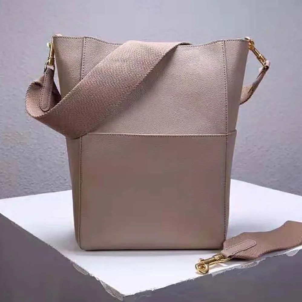 Celine Sangle Bucket Bag in Soft Grained Calfskin for Women in Gray Celine Sangle Bucket Bag in Soft Grained Calfskin for Women in Gray