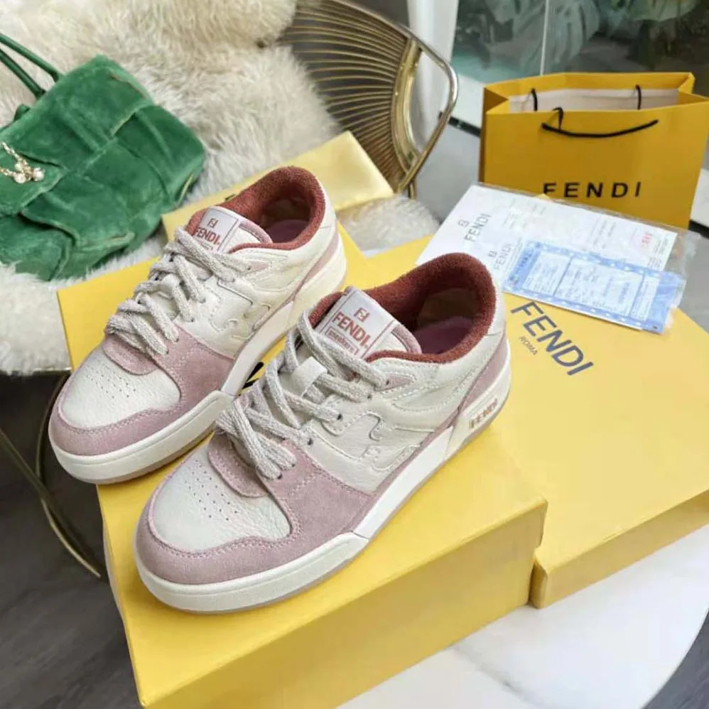 Fendi Match Low for Unisex in Tops in Pink Suede