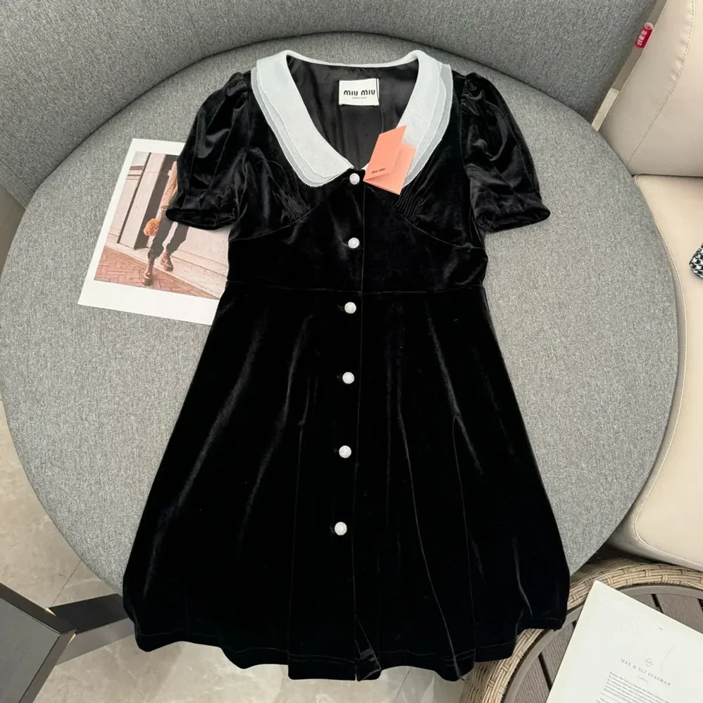 Miu Miu Velvet Minidress MF5217_10BA_F0002_S_OOO for Women Miu Miu Velvet Minidress MF5217_10BA_F0002_S_OOO for Women