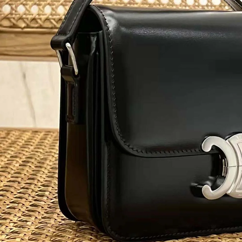 Celine Teen Triomphe Bag in Shiny Calfskin for Women Celine Teen Triomphe Bag in Shiny Calfskin for Women