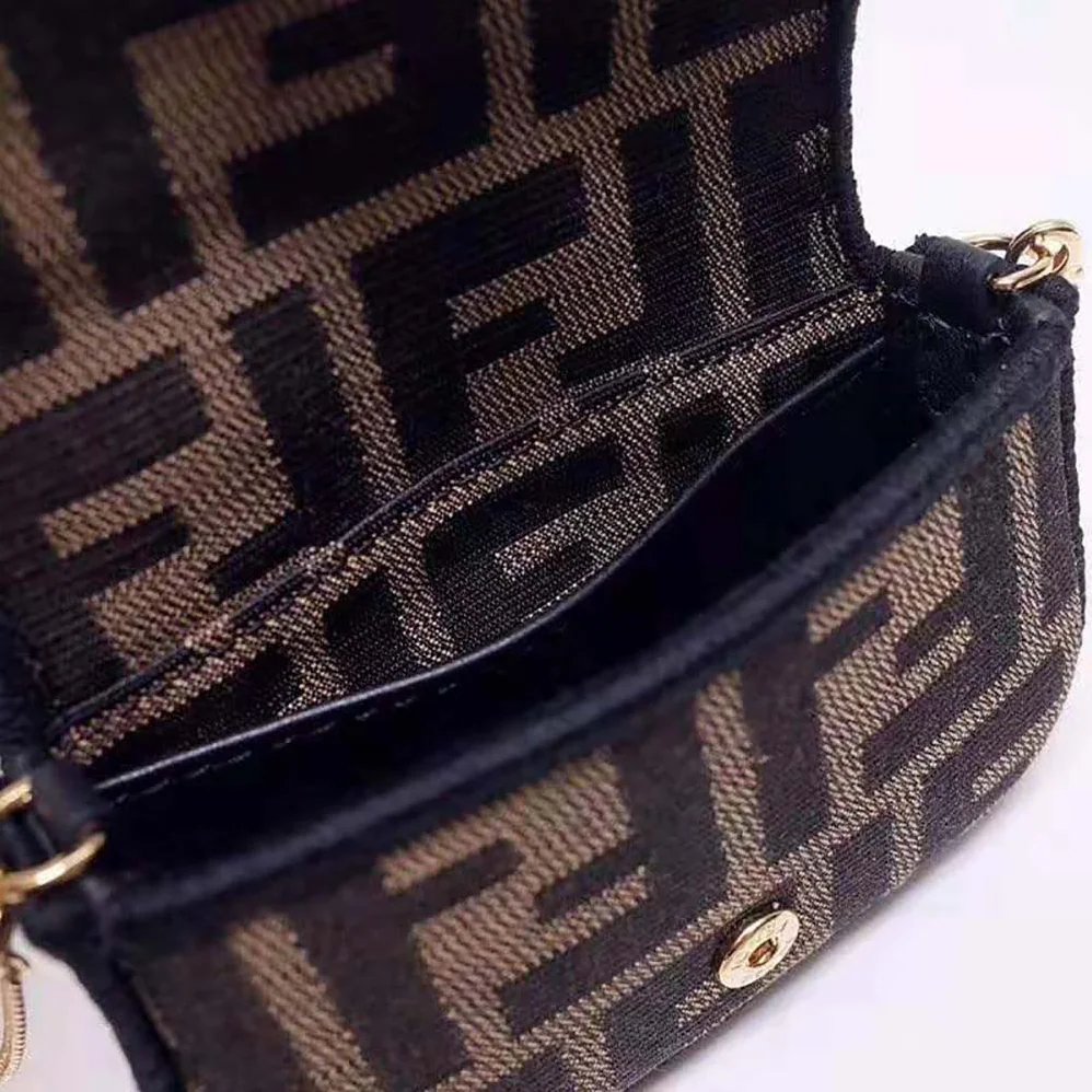 Fendi Nano Baguette Charm Brown Fabric Charm for Women Fendi Nano Baguette Charm Brown Fabric Charm for Women