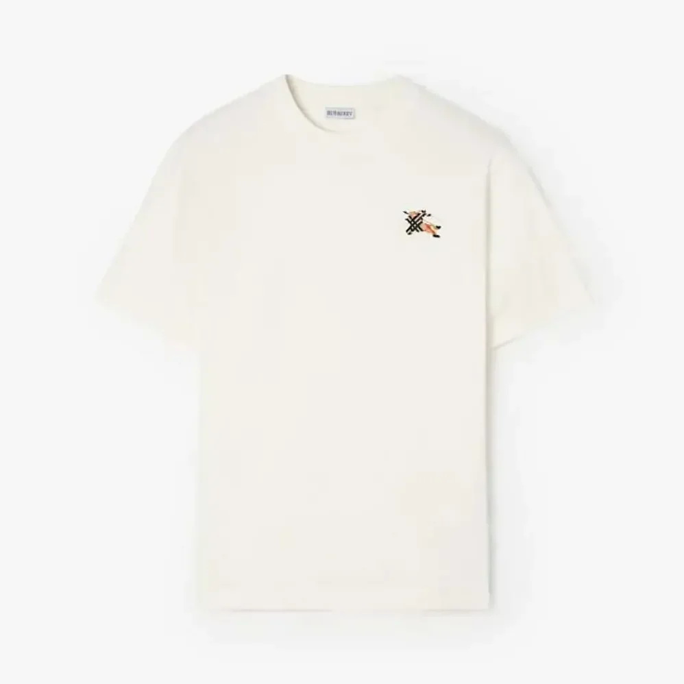 Burberry Knight Cotton T-shirt for Women in White Burberry Knight Cotton T-shirt for Women in White