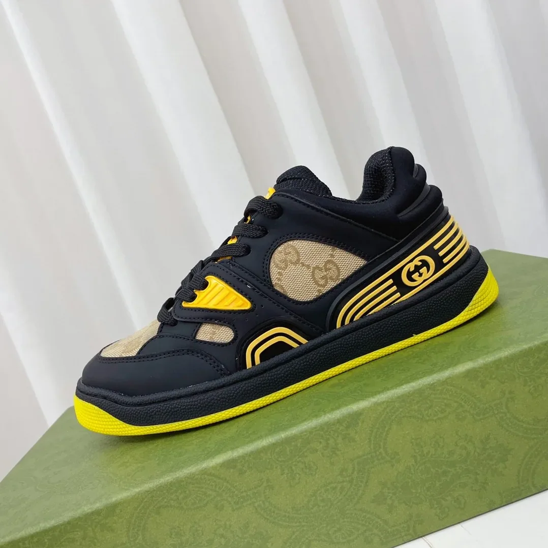 Gucci GG Basket Sneaker Black And Yellow for Men