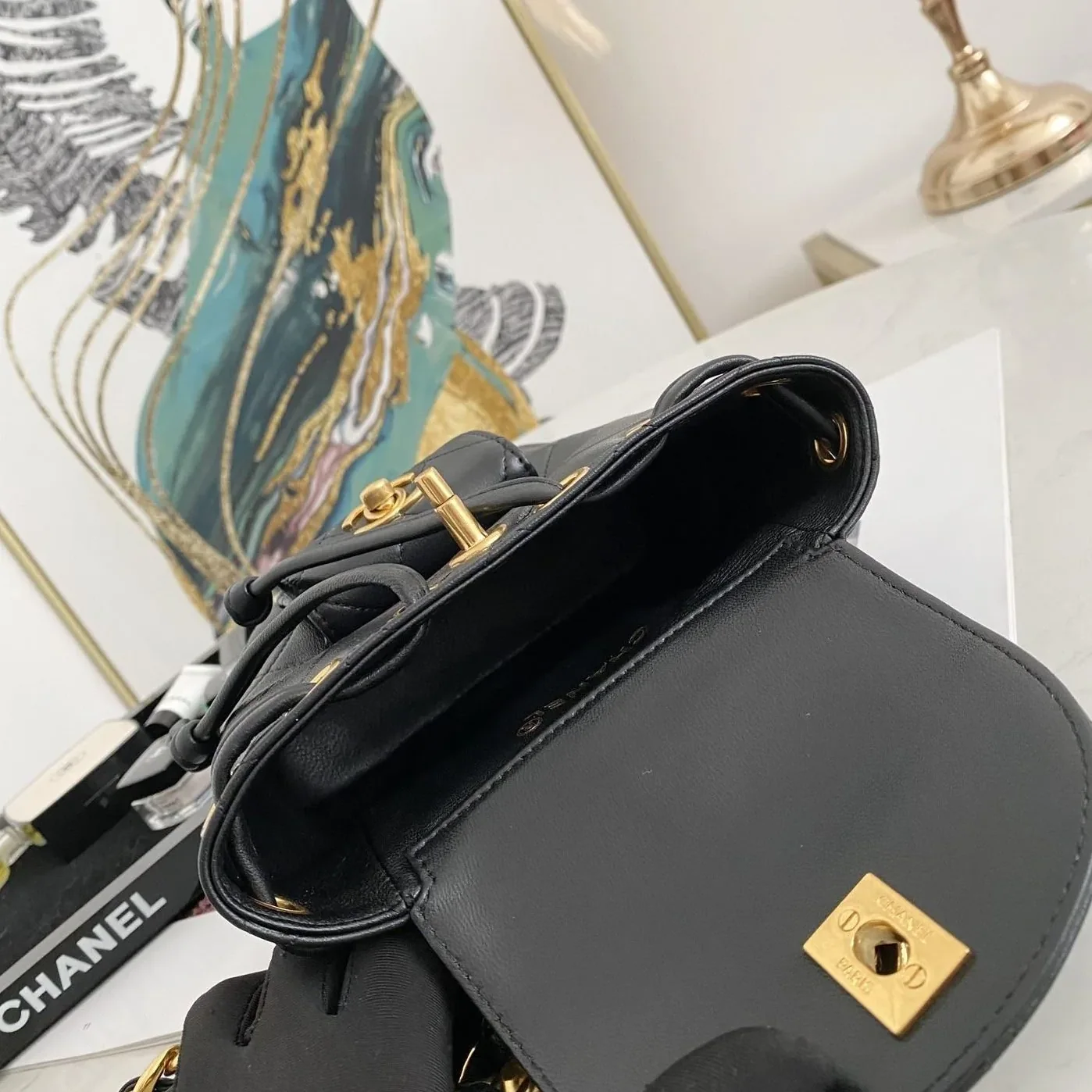Chanel Small Vintage Duma Backpack Black / Chanel Small Vintage Duma Backpack Black /