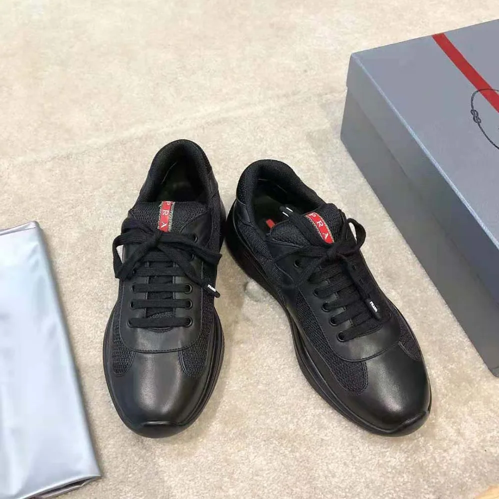 Prada New America'S Cup Leather And Technical Fabric Sneakers for Men Prada New America'S Cup Leather And Technical Fabric Sneakers for Men