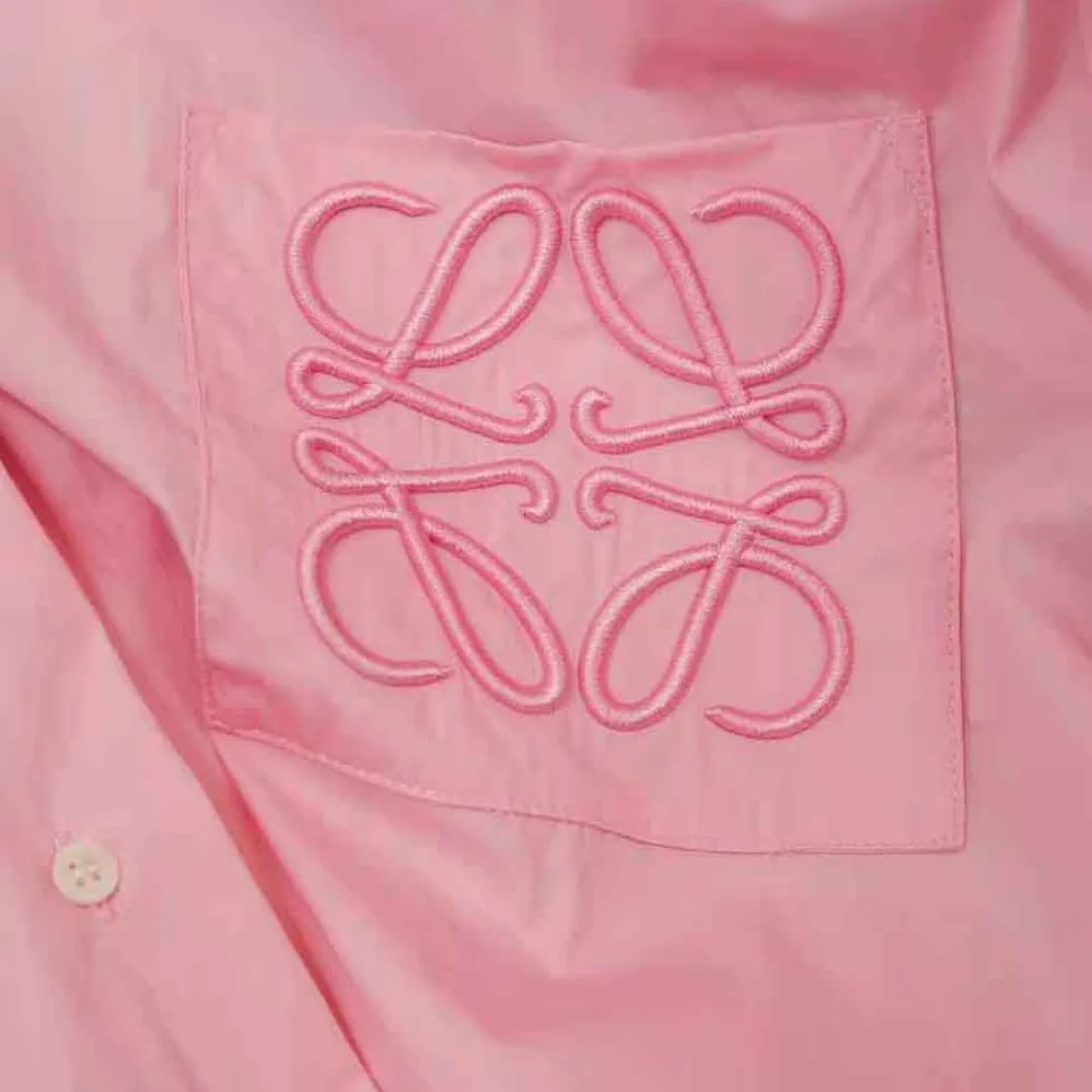 Loewe Anagram Pyjama Blouse in Cotton for Women in Pink
