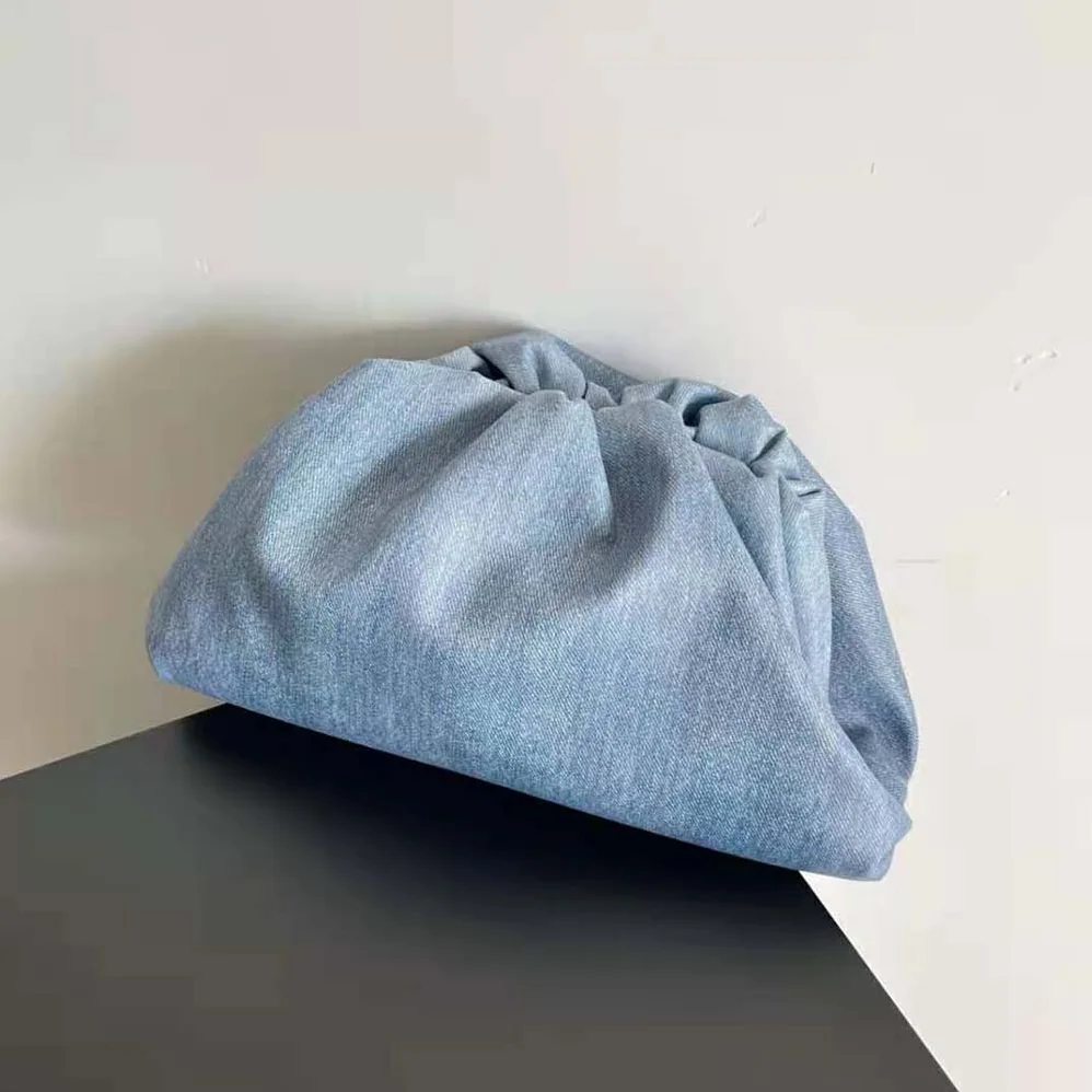 Bottega Veneta Teen Pouch Intrecciato Denim Effect Leather Clutch for Women Bottega Veneta Teen Pouch Intrecciato Denim Effect Leather Clutch for Women